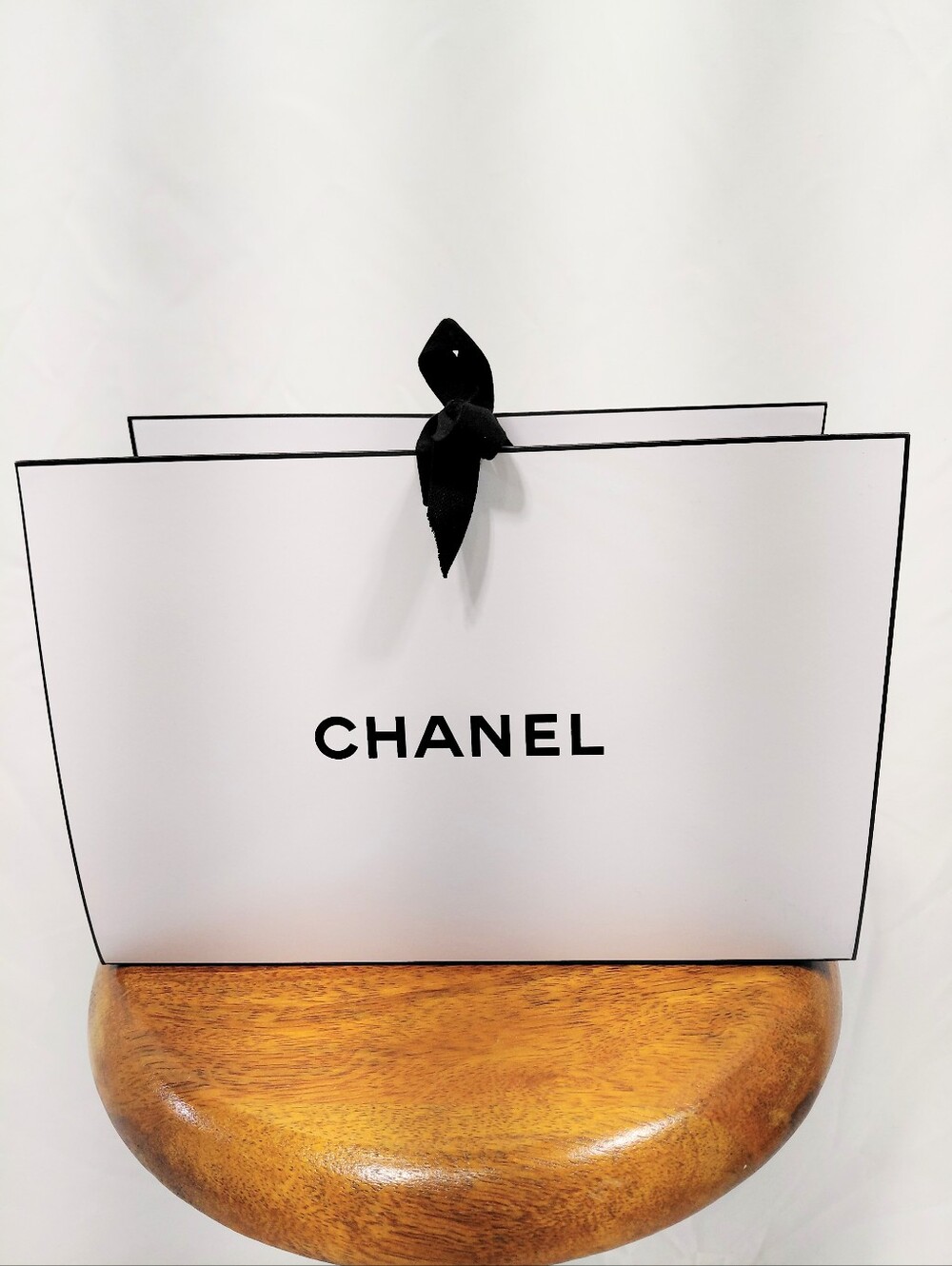 Chanel Logo 11x7.5 Shopping Bag With Ribbon Handles